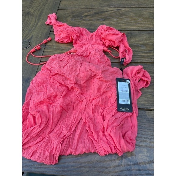 VIX paula hermany NAYARA DETAIL LONG DRESS pink red S - Picture 5 of 8